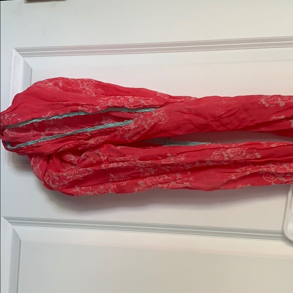 Coral floral American Eagle Infinity Scarf
